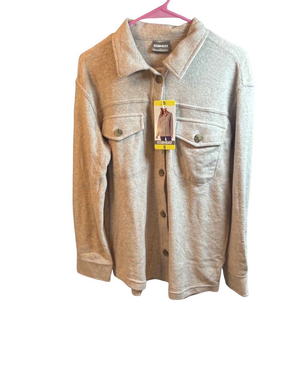 32 Degrees Women's Heather Quinoa Button-Down Shirt Jacket Small New